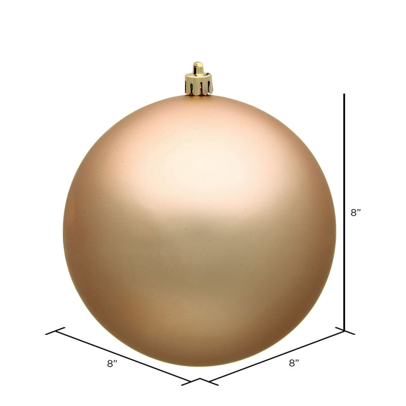 Ornement boule des Fêtes seulement, H 8 po x l 8 po x P 8 po, Café au lait