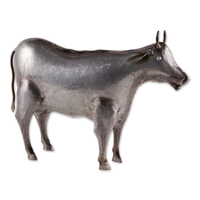 Centralhatchee Cow Metal Garden Statue
