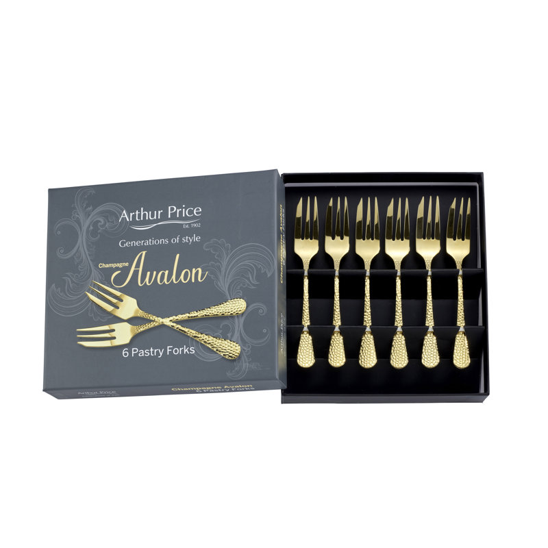 Champagne Avalon Stainless Steel Specialty Fork, Gold