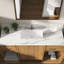 Lavabo rectangulaire encastré en céramique blanche de 71 x 36 cm avec trop-plein, bonde de 4,4 cm, grand lavabo pour salles de bain principales