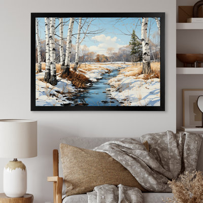 Birch Woods Winter Whispers II, reproduction d'art sur toile