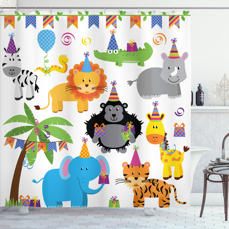 Shower Curtain with Hooks Included, 70"H x 69"W
