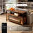 Ultra-thin Electric Fireplace, Recessed & Wall Mounted Heater, Crystal Stone & Log, Timer-581523534