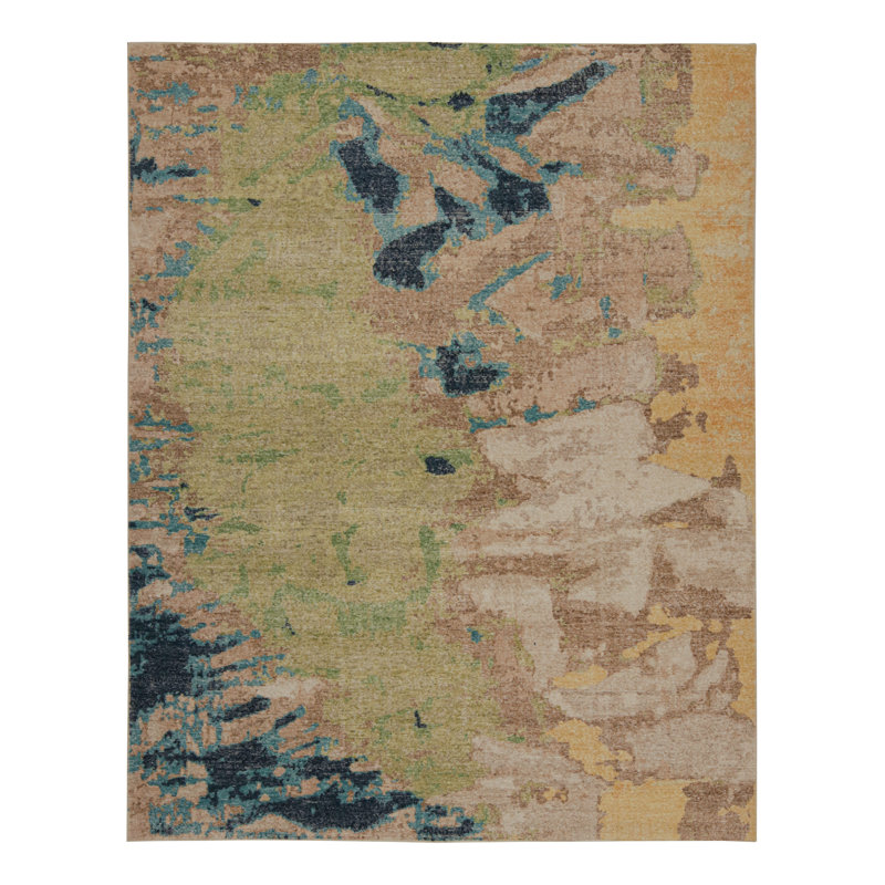 Distressed Homage Abstract Area Rug, Rectangle 6' x 9'