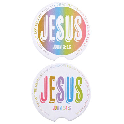 Car Coaster For God So Loved World 2pk