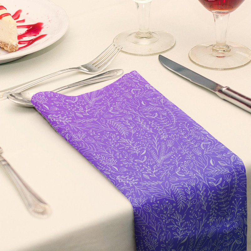 Serviette en coton Ditsy, H 0,1 po x l 22 po x P 22 po, Mauve / Bleu, Sergé de polyester