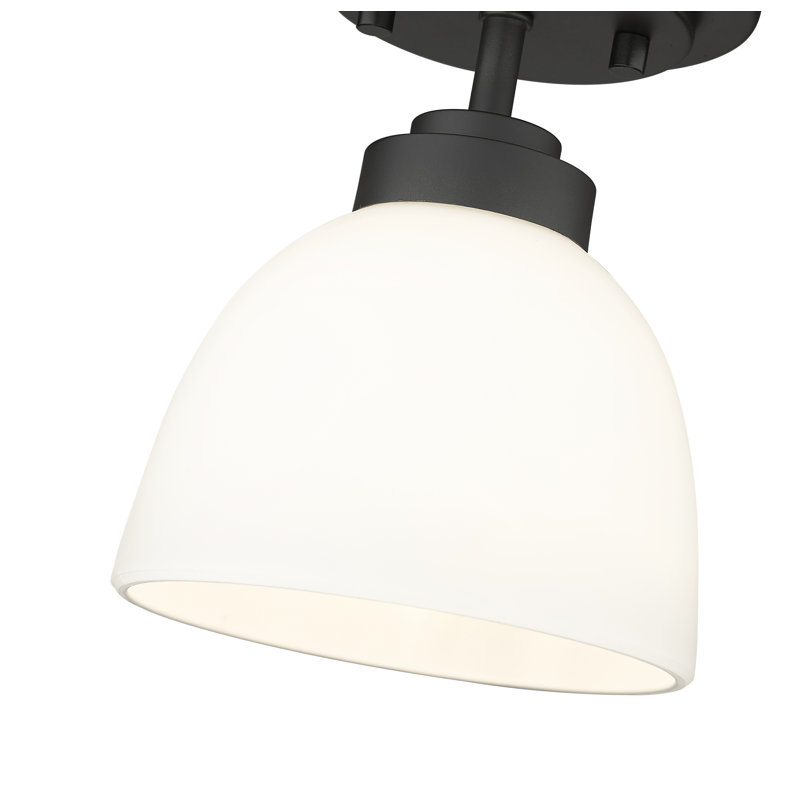 Plafonnier semi-encastré 1 lumière 6 po Cardiff, Noir mat