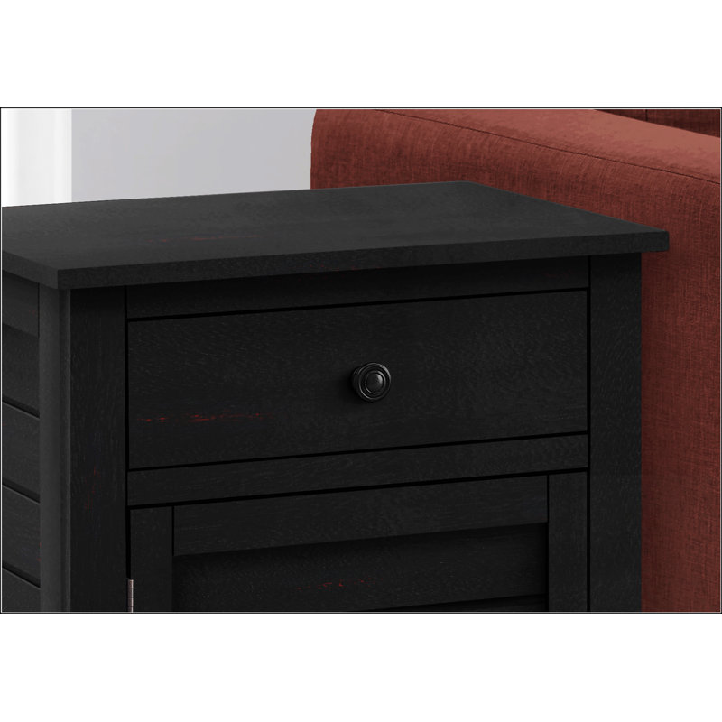 Table d'appoint avec tiroir de rangement et armoire, Noir, noir, noir, noir