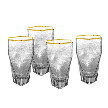 Set of 6 Short Stem Glasses with Cut Crystal Design – Classic