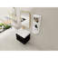 Meuble-lavabo 24 po en châtaignier noir avec lavabo en résine et support de rangement, charnières à fermeture en douceur, facile à entretenir, grand espace de rangement, salle de bain ergonomique à trois pieds et à l'eau, conception moderne, assemblage