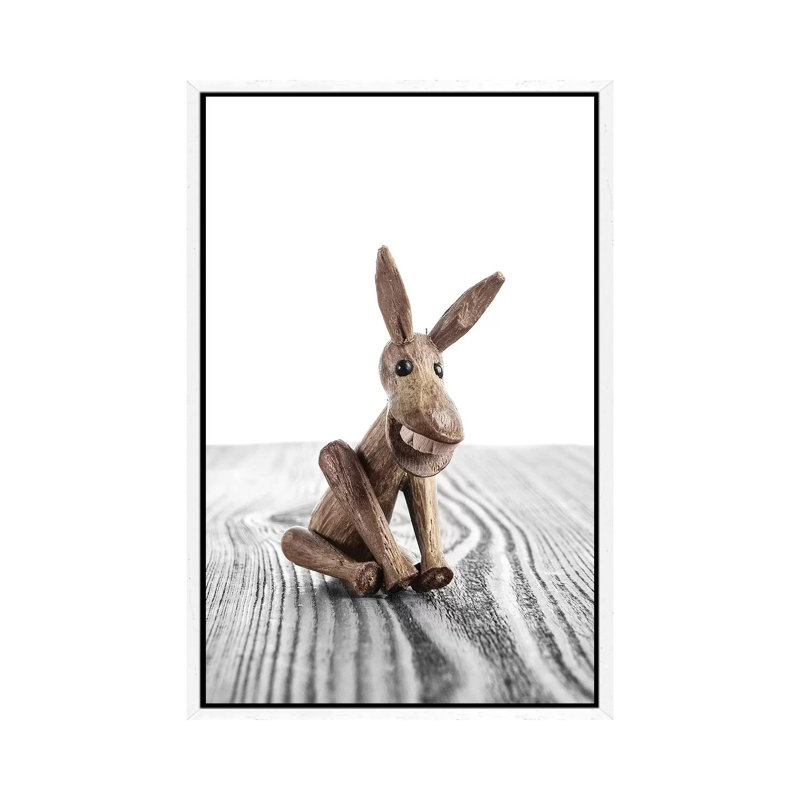 Zooline White Donkey - Print on Canvas, White Framed, 66.04 cm H x 45.72 cm W