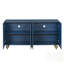 Buffet moderne cannelé avec tablettes réglables, courbes élégantes et lignes strictes pour un rangement polyvalent dans n'importe quelle pièce-268614901