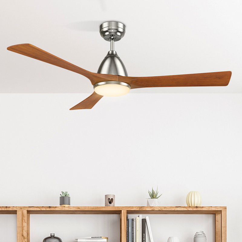 Ventilateur de plafond standard à DEL à 3 pales de 52 po avec télécommande et ensemble d'éclairage inclus Emmabelle