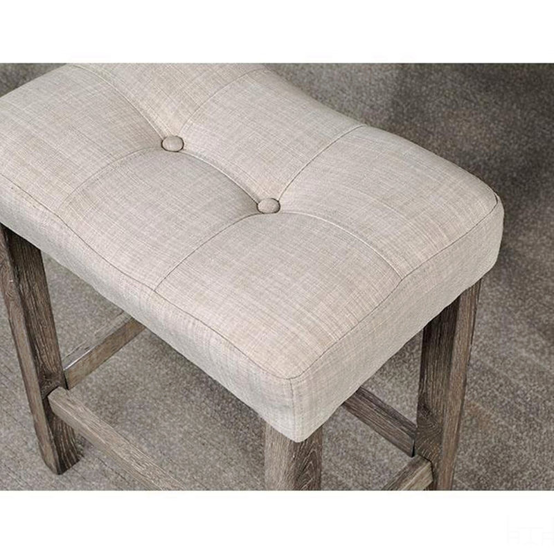 Ensemble de salle à manger 5 pièces Transitional Table et 4 tabourets, siège à coussin beige