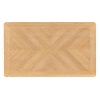 Rectangular Dining Table with Parquet-Style Top