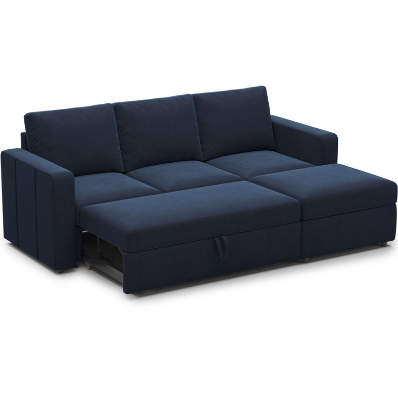L Shaped Sofa Pull Out Sofa Bed Convertible Modular Sectional Couch Sleeper For Apartment