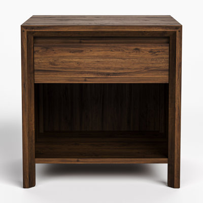 Stickley Saranac Open Nightstand, Solid Rustic Walnut, Sustainable Construction, 1 Drawer, Finger Pull, Fixed Shelf, 22in W x 17.5in D x 23in H, Made