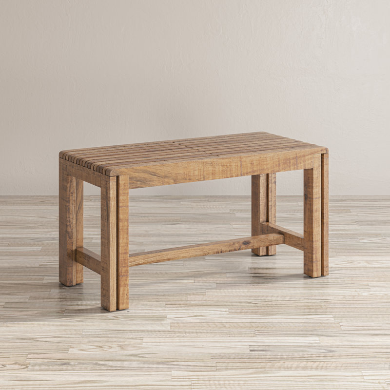 Banc en bois massif Wilmington, Naturel