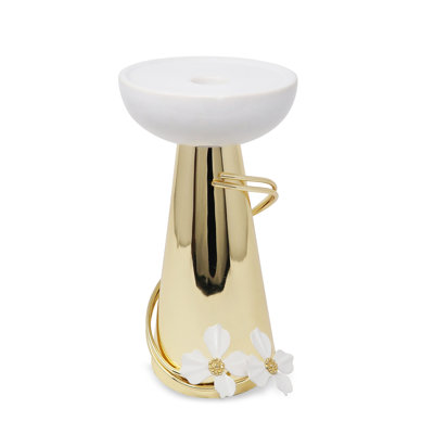 Bougeoir en porcelaine avec détail fleur