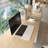 97.6'' Extendable Makeup Vanity Desk L-Shaped Home Office Dresser Desk With 6-Drawer-417176621