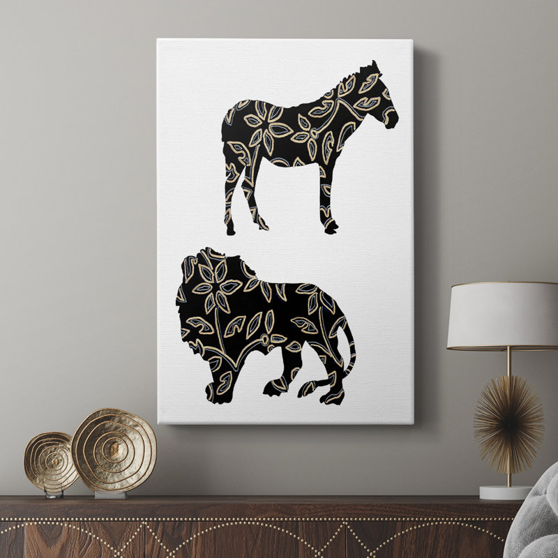Animaux de safari ornementaux I - galerie Cavas sur mesure, H 60 po x l 40 po