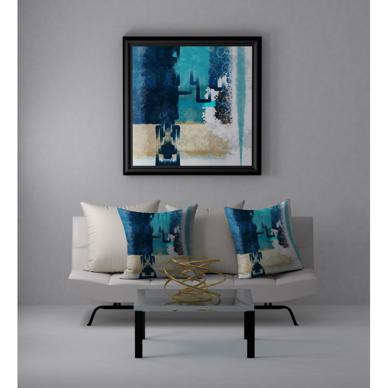 Abstract Reversible Throw Pillow, 24"x24"