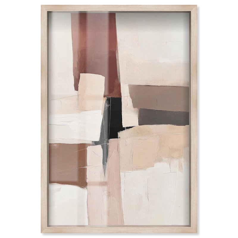 Décoration murale Boho Plaster Collage III Shadowbox Print par Art Remedy, cadre blond, 17 x 25, Cadre blond