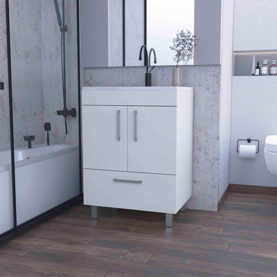 Othello Single Bathroom Vanity, Double Door Cabinet,One Drawer
