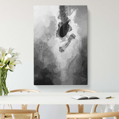 Cracked Acoustic Guitar - Wrapped Canvas