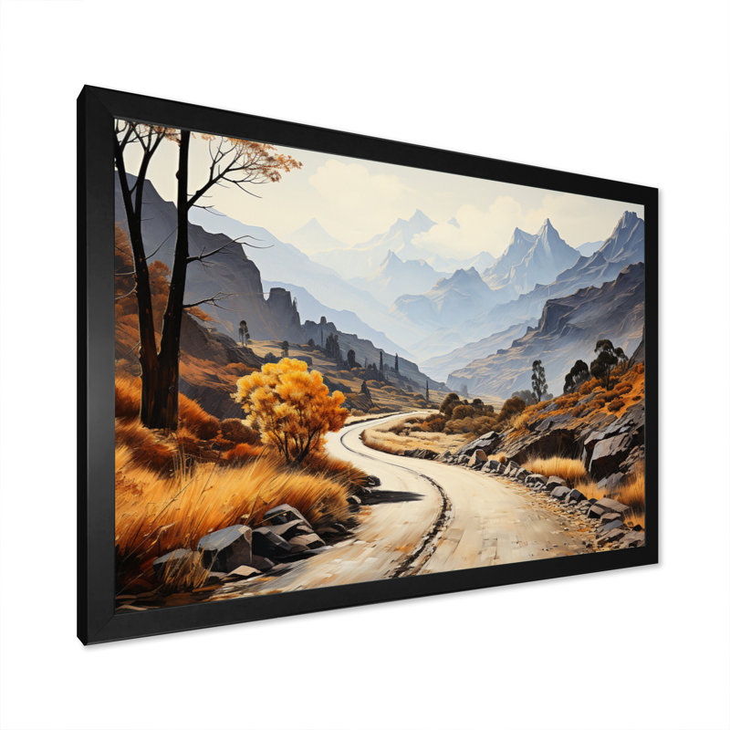 Route sinueuse Thorugh Mountain I, Cadre simple noir, H 16 po x l 32 po x P 1 po