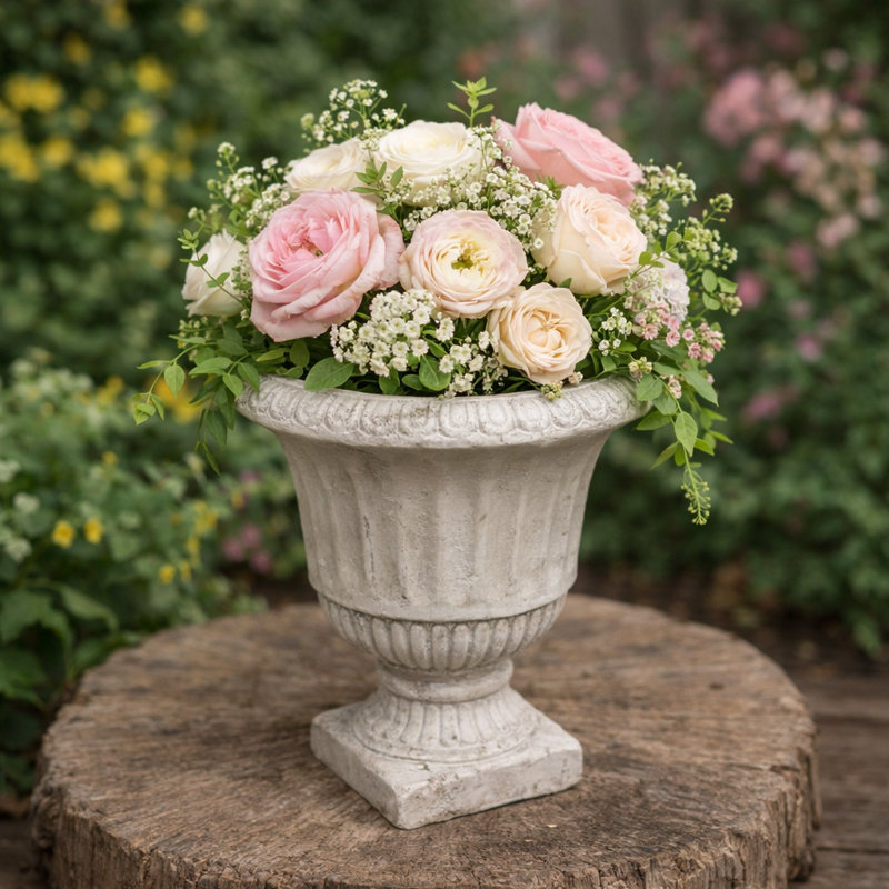 Urne de jardin piédestal rétro