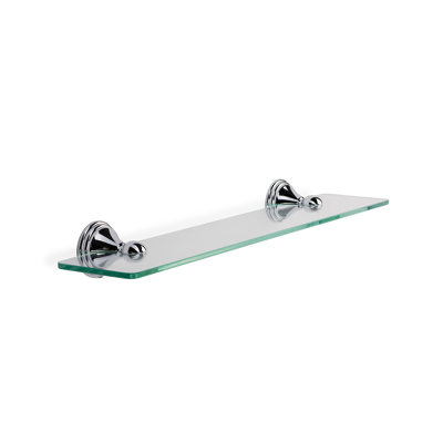 Westminster Wall Mounted Gass Shelf with Chrome Brackets 50cm