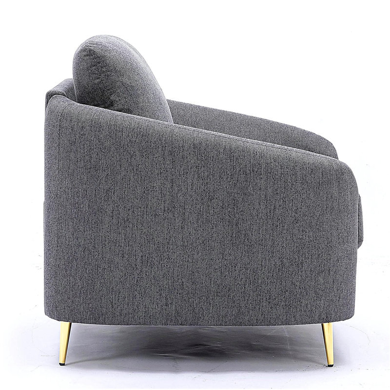 Fauteuil d'appoint gris à dossier lâche