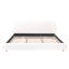 Lit plateforme avec tissu Boucle, lit plateforme tapissier Boucle Fabric avec tête de lit courbée, blanc, assemblage facile-117814101