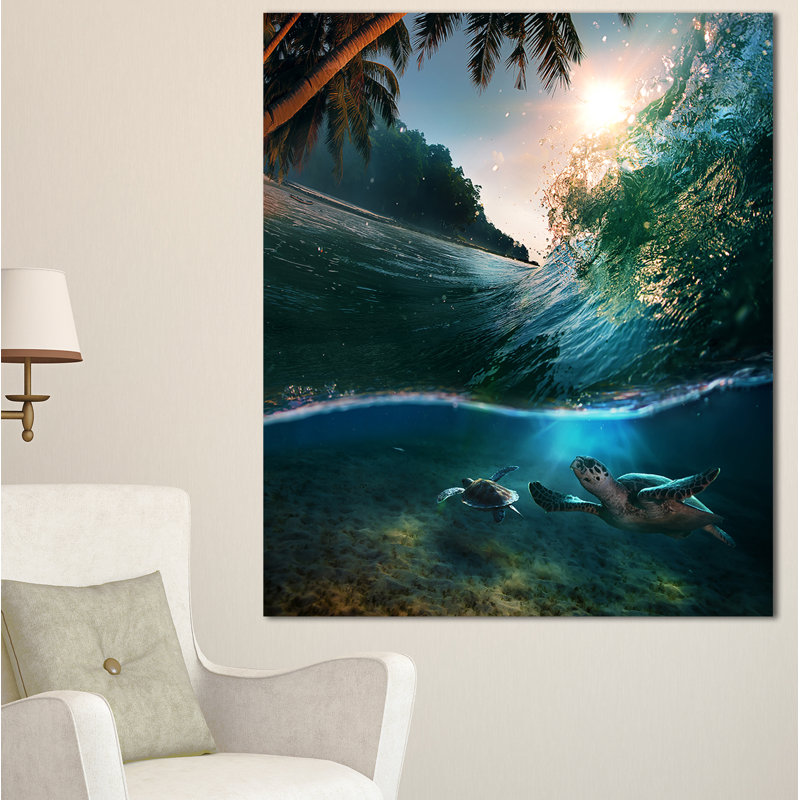« tropical paradise de mer », impression sur toile tendue, H 32 po x l 16 po x P 1 po