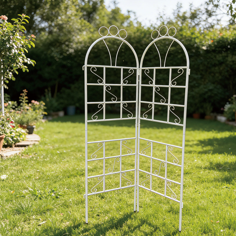 1Set (2Pcs) Treillis de jardin en métal pour plantes grimpantes Support de plante extérieur antirouille - Céramique