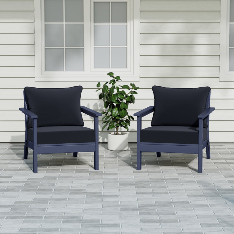 Chaise profonde avec coussins (ensemble de 2), Marine, Marine