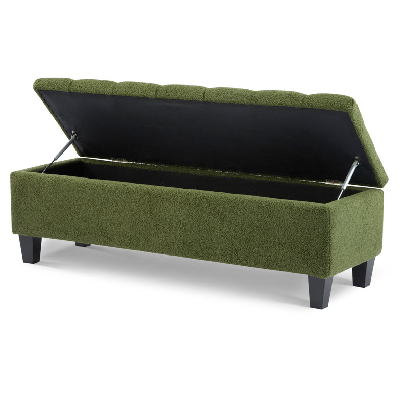 Banc repose-pieds avec rangement, Vert