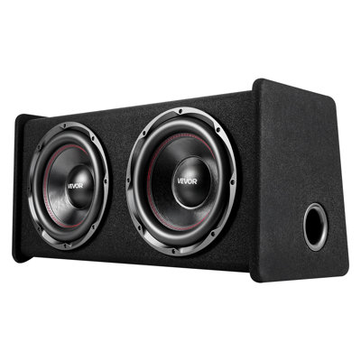 Subwoofer Bass Package, 12 in, 490W RMS, Dual Car Audio Subwoofer and Amp Package, with Loaded Enclosure, Separate Amplifier, and Wiring Kit, for Various Vehicles Trunks, Car Audio Systems