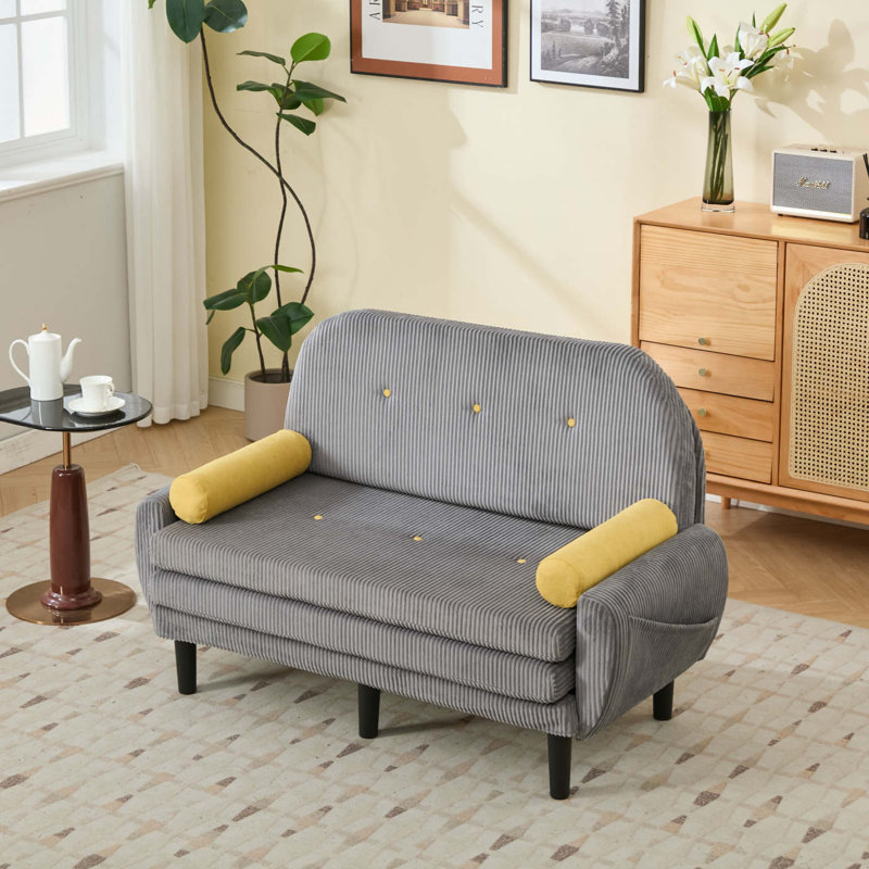Fauteuil inclinable en velours côtelé gris avec repose-pieds et chargeur USB, Gris