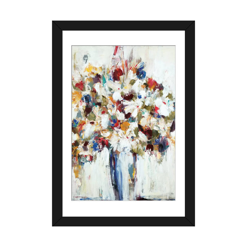 « jubilant », reproduction sur toile, Papier avec cadre noir, Blanc, H 32 po x l 24 po x P 1 po
