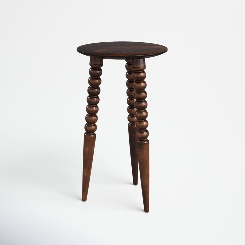 Fluornoy Round Solid Wood Tripod Accent Table