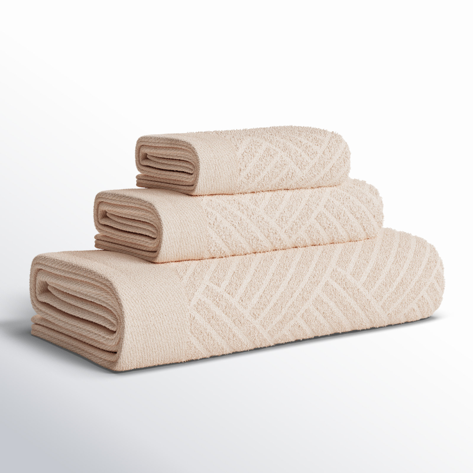 Ocilla 3-Piece Egyptian Cotton Towel Set, Ivory
