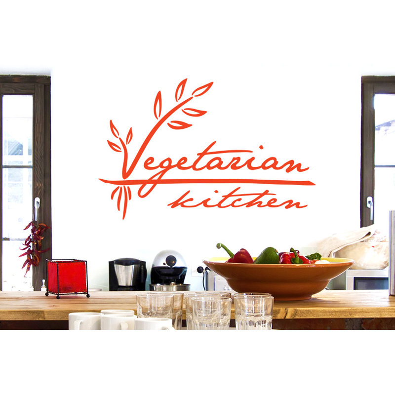 Vegetarian Kitchen Wall Sticker, Medium, Orange