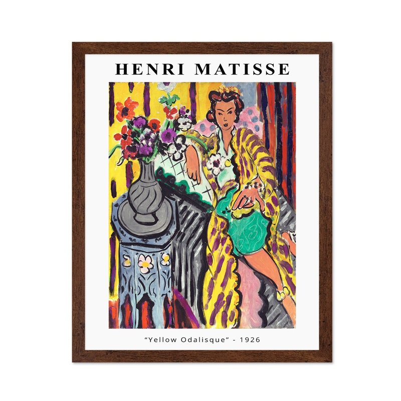 Henri Matisse - Odalisque jaune, Affiche, H 18 po x l 24 po, Encadrement brun
