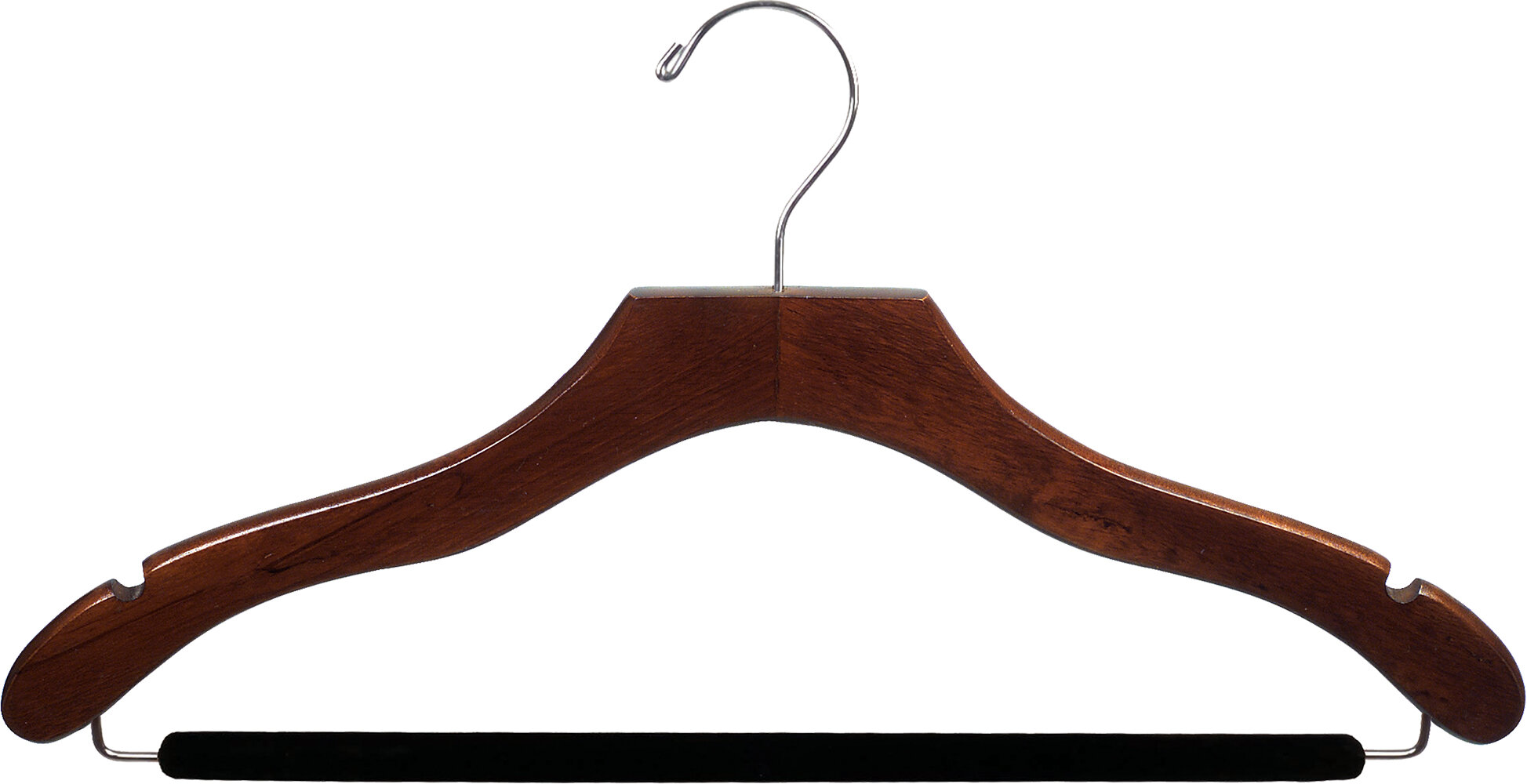 17 Wood Non Slip Top Hanger Rebrilliant