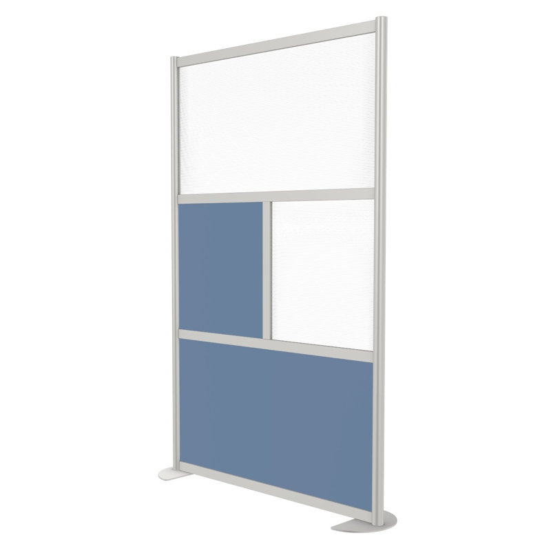 Cloisons de bureau modernes 4 panneaux Orrie, Bleu ardoise, Standard