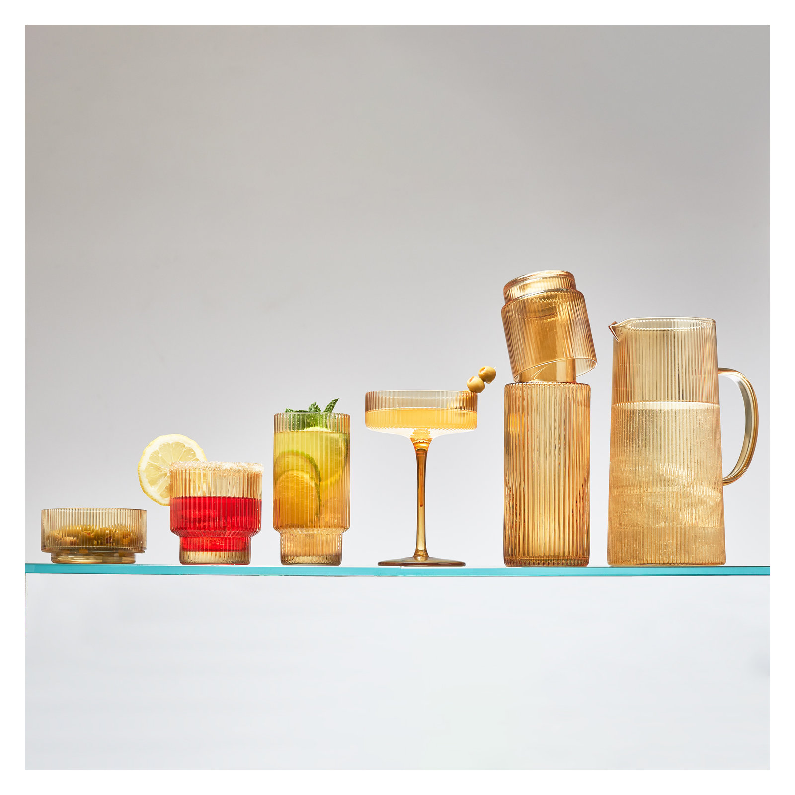 Harmon 10oz. Crystal Coupe Set, Amber