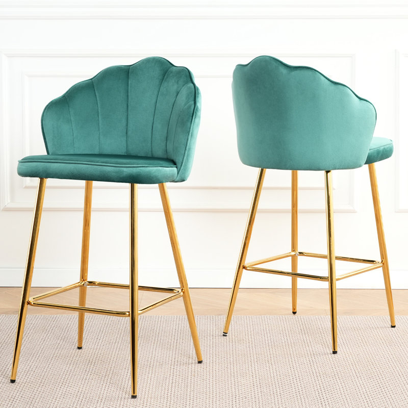Velours et chaises de bar avec repose-pieds dorés, ergonomiques, imperméables, structures de capacité de charge de 250 livres, eau, poids de 250 lb