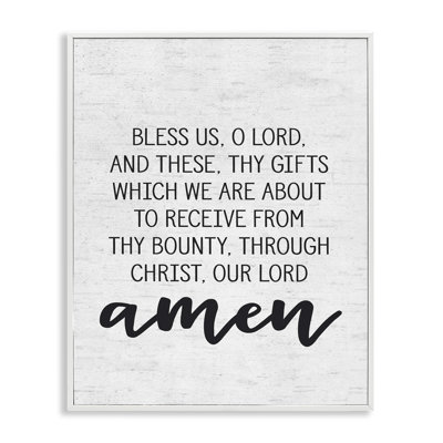 «Bless Us O Lord Before Meal Prayer», impression d'art graphique